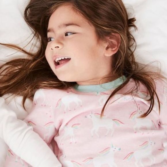 PBK Rainbow Unicorn Tight Fit Pajamas, 2T Blush Pink {AA} - Picture 3 of 3